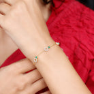 1/2 CT Genuine Emerald and Diamond Minimal Station Chain Bracelet Emerald - ( AAA ) - Quality - Rosec Jewels