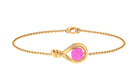 Simple Round Pink Sapphire Infinity Chain Bracelet Pink Sapphire - ( AAA ) - Quality - Rosec Jewels