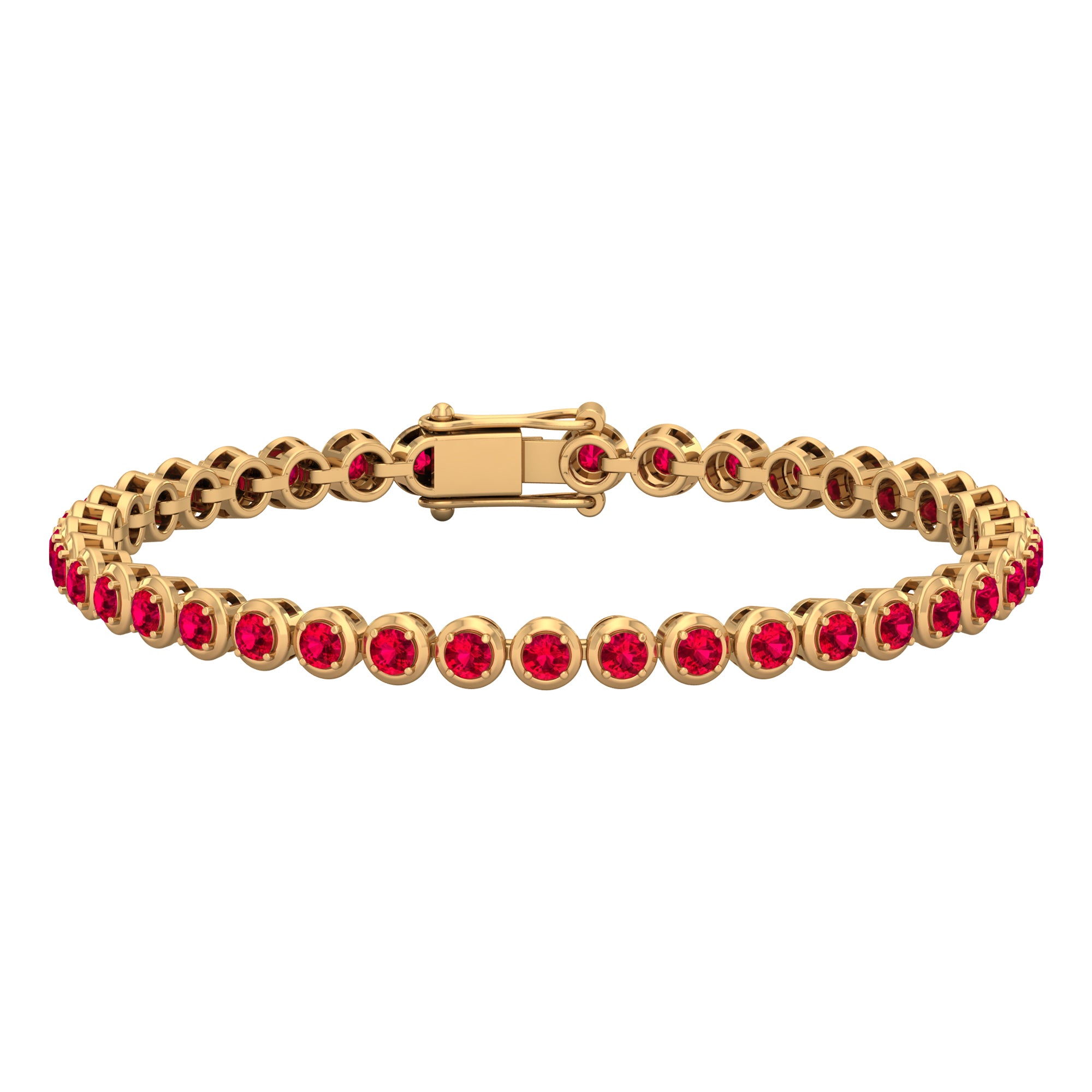 Lab Grown Ruby Classic Tennis Bracelet Lab Created Ruby - ( AAAA ) - Quality - Rosec Jewels