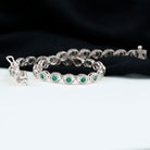 Created Emerald Tennis Bracelet in Bezel Setting Lab Created Emerald - ( AAAA ) - Quality - Rosec Jewels