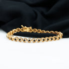 Lab Grown Black Diamond Tennis Bracelet with Rope Frame Lab Created Black Diamond - ( AAAA ) - Quality - Rosec Jewels