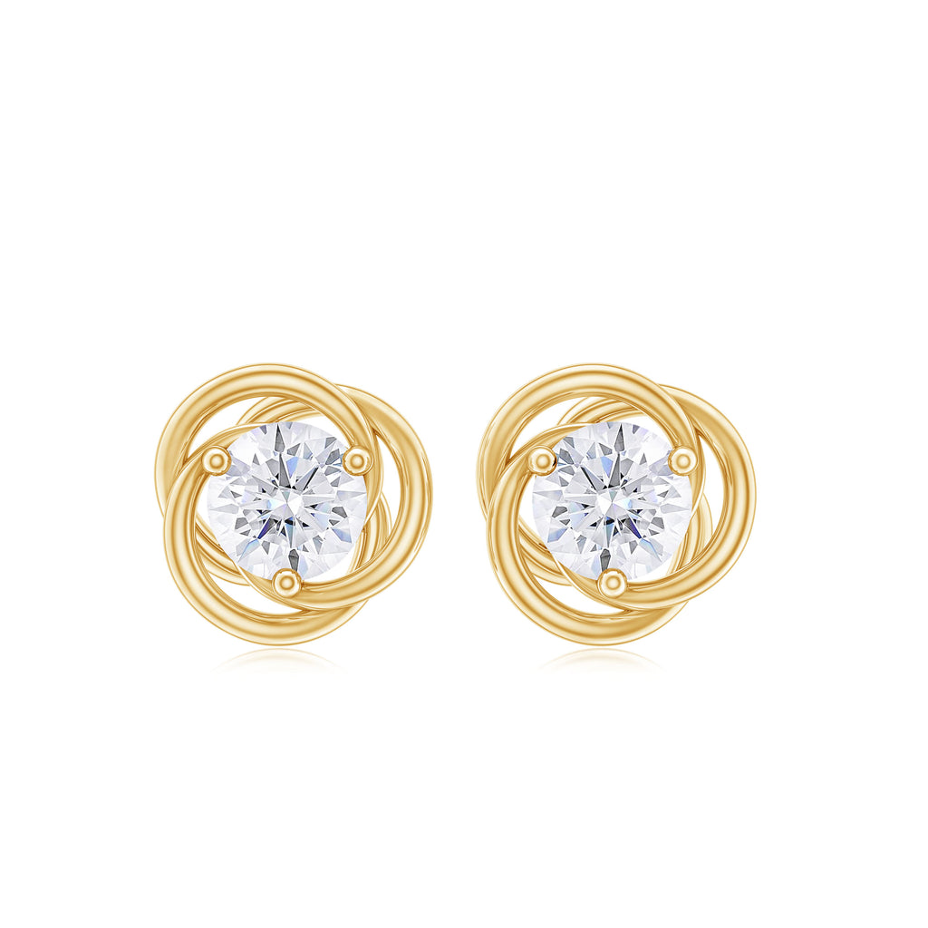 Real Diamond Swirl Stud Earrings Diamond - ( HI-SI ) - Color and Clarity - Rosec Jewels