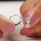 Zircon Star Celestial Hoop Earrings Zircon - ( AAAA ) - Quality - Rosec Jewels