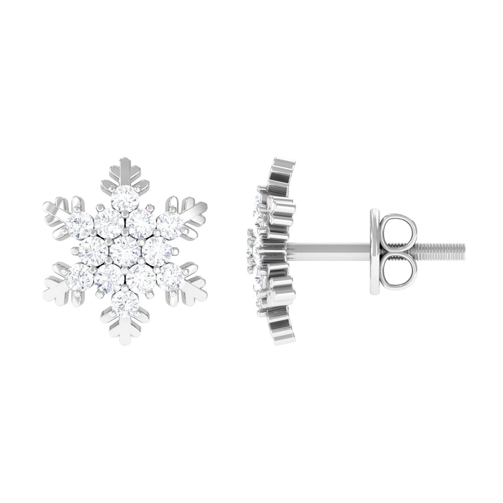 1/2 CT Moissanite Cluster Snowflake Stud Earrings Moissanite - ( D-VS1 ) - Color and Clarity - Rosec Jewels