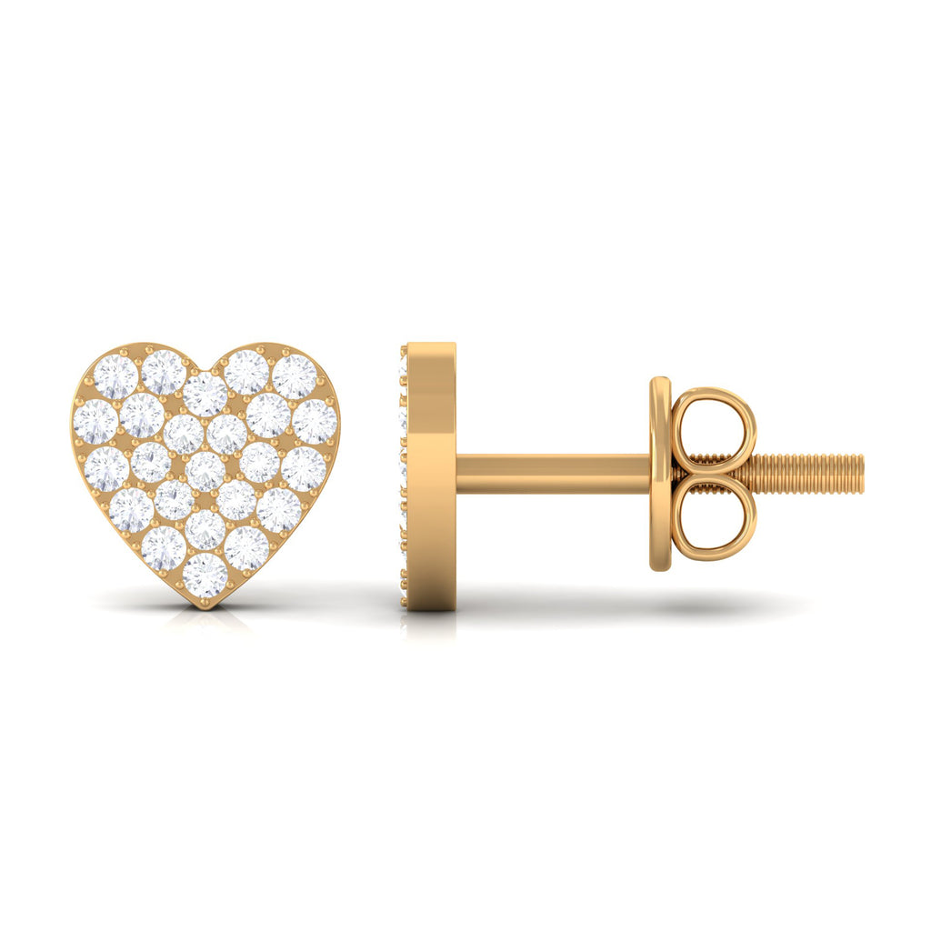 0.25 CT Natural Diamond Heart Stud Earrings in Gold Diamond - ( HI-SI ) - Color and Clarity - Rosec Jewels