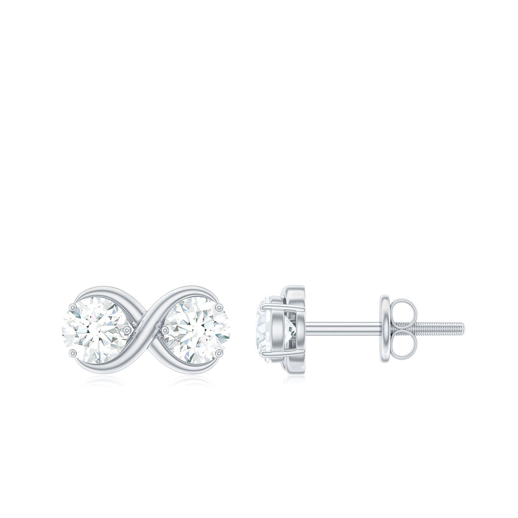 1.25 CT Certified Moissanite Infinity Stud Earrings Moissanite - ( D-VS1 ) - Color and Clarity - Rosec Jewels