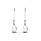 1/2 CT Genuine Diamond Teardrop Hoop Earrings Diamond - ( HI-SI ) - Color and Clarity - Rosec Jewels