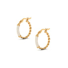 1.25 CT Twisted Rope Hoop Earrings with Diamond Diamond - ( HI-SI ) - Color and Clarity - Rosec Jewels