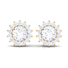 1.75 CT Moissanite Halo Stud Earrings Moissanite - ( D-VS1 ) - Color and Clarity - Rosec Jewels