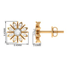 1/4 CT Real Diamond Flower Two Tone Gold Stud Earrings Diamond - ( HI-SI ) - Color and Clarity - Rosec Jewels