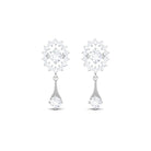 1 CT Certified Diamond Gold Drop Dangle Earrings Diamond - ( HI-SI ) - Color and Clarity - Rosec Jewels