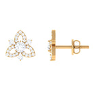 1/2 CT Natural Diamond Flower Stud Earrings in Gold Diamond - ( HI-SI ) - Color and Clarity - Rosec Jewels