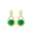 0.75 CT Round Cut Emerald Solitaire Infinity Stud Earrings Emerald - ( AAA ) - Quality - Rosec Jewels