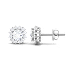 1.75 CT Round Moissanite Classic Halo Stud Earrings Moissanite - ( D-VS1 ) - Color and Clarity - Rosec Jewels