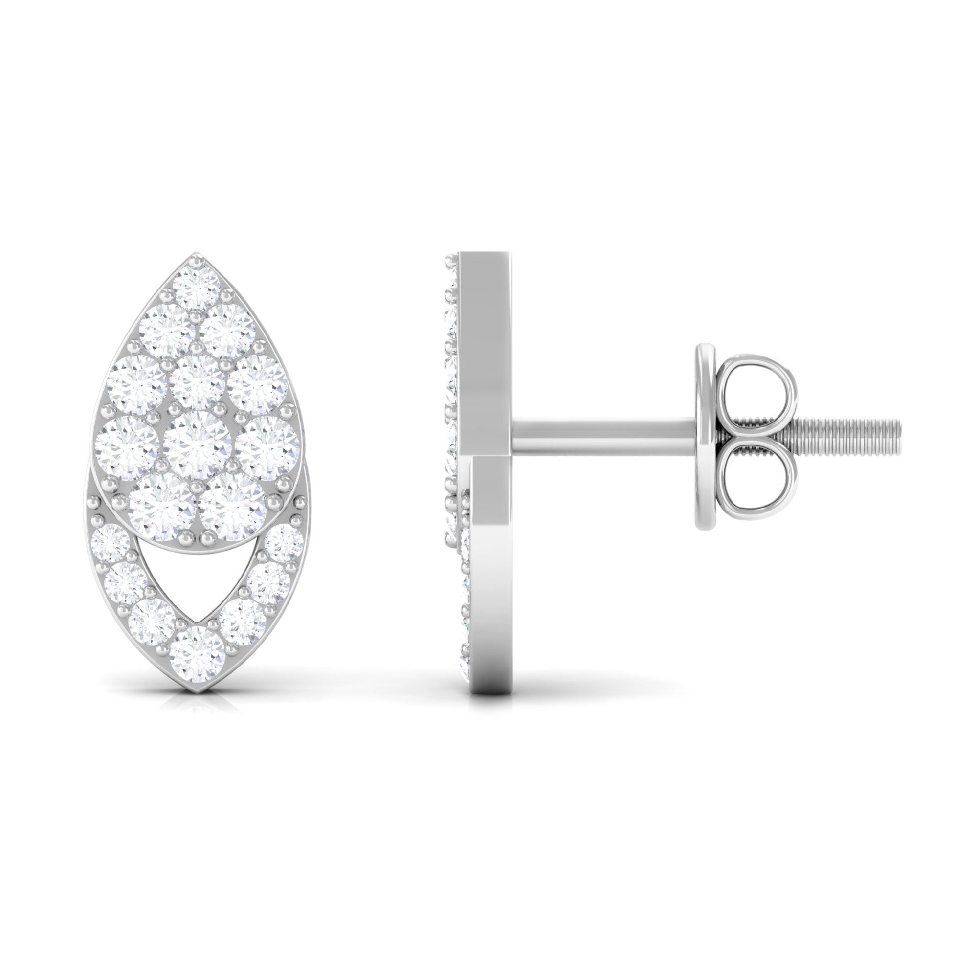 1/2 CT Round Cut Natural Diamond Classic Stud Earrings Diamond - ( HI-SI ) - Color and Clarity - Rosec Jewels