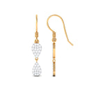1/2 CT Round Cut Diamond Dangle Earrings in Gold Diamond - ( HI-SI ) - Color and Clarity - Rosec Jewels