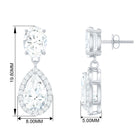 Certified Moissanite Teardrop Dangle Earrings Moissanite - ( D-VS1 ) - Color and Clarity - Rosec Jewels