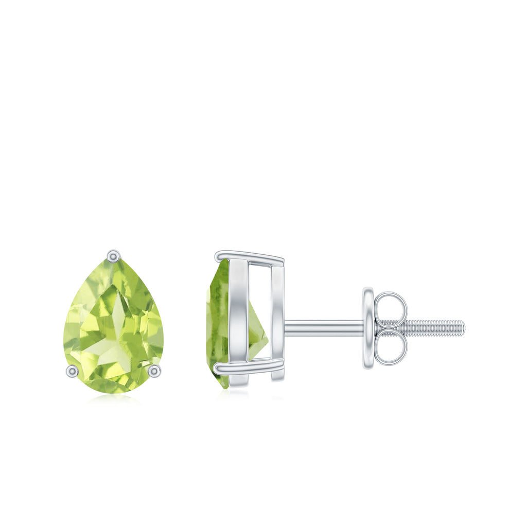 1.5 CT Pear Cut Peridot Solitaire Earrings Peridot - ( AAA ) - Quality - Rosec Jewels