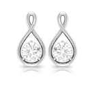 3/4 CT Round Cut White Sapphire Infinity Solitaire Stud Earrings White Sapphire - ( AAA ) - Quality - Rosec Jewels