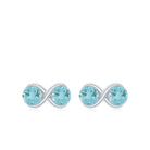 1 CT Simple Sky Blue Topaz Two Stone Infinity Stud Earrings Sky Blue Topaz - ( AAA ) - Quality - Rosec Jewels