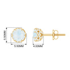 1.25 CT Moonstone Solitaire and Diamond Stud Earrings Moonstone - ( AAA ) - Quality - Rosec Jewels