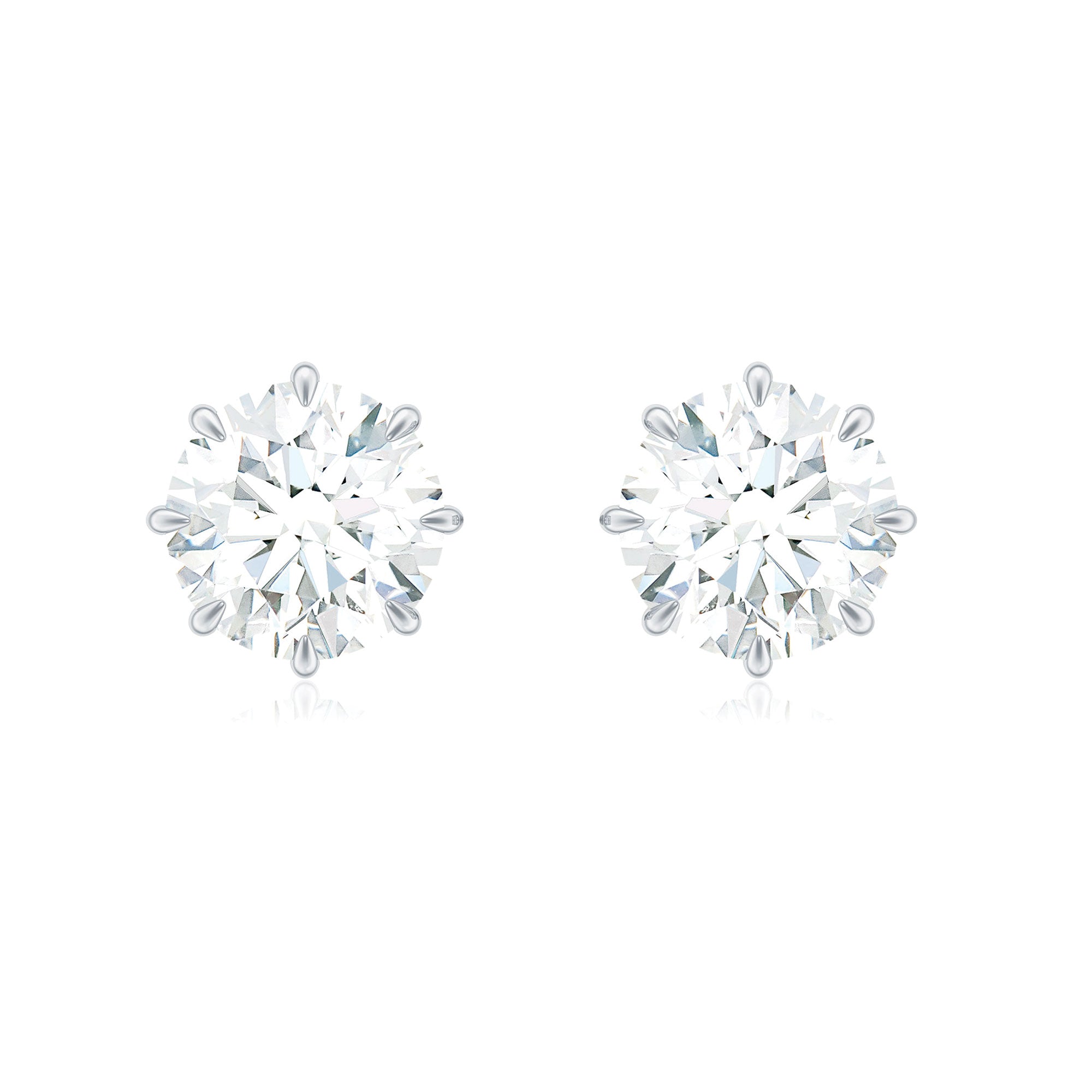 1 CT Certified Moissanite Solitaire Stud Earrings Moissanite - ( D-VS1 ) - Color and Clarity - Rosec Jewels