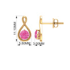 Pink Sapphire Solitaire Infinity Stud Earrings Pink Sapphire - ( AAA ) - Quality - Rosec Jewels