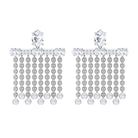 1.25 CT Cubic Zirconia Bridal Chandelier Waterfall Earrings Zircon - ( AAAA ) - Quality - Rosec Jewels