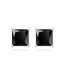 0.50 CT Princess Cut Black Spinel Solitaire Stud Earrings in Gold Black Spinel - ( AAA ) - Quality - Rosec Jewels