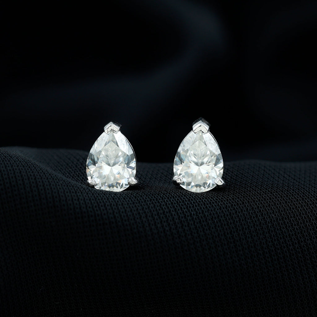 2.50 CT Pear Cut Moissanite Stud Earrings Moissanite - ( D-VS1 ) - Color and Clarity - Rosec Jewels