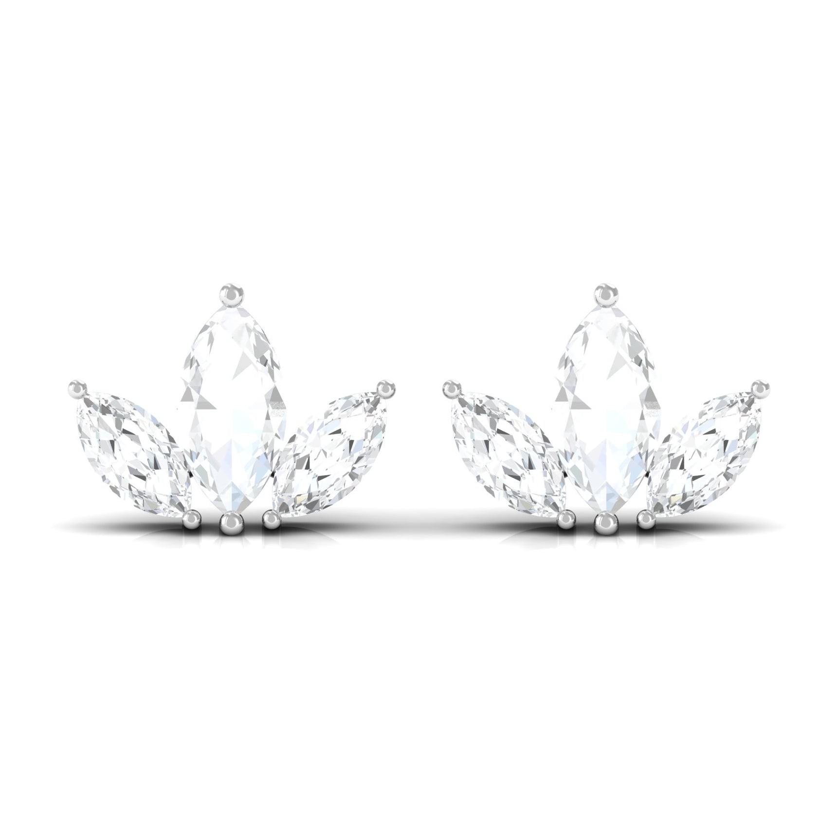 1/2 CT Marquise Cut Diamond Leaf Stud Earrings Diamond - ( HI-SI ) - Color and Clarity - Rosec Jewels