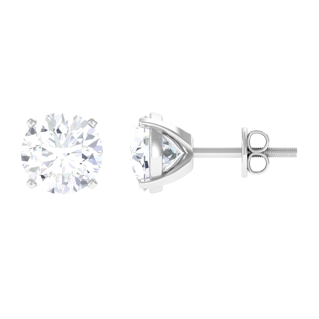 2 CT Moissanite Solitaire Stud Earrings for Women Moissanite - ( D-VS1 ) - Color and Clarity - Rosec Jewels