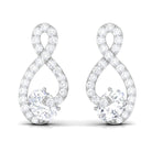 Moissanite Infinity Stud Earrings in Prong Setting Moissanite - ( D-VS1 ) - Color and Clarity - Rosec Jewels