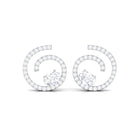 0.75 CT Certified Moissanite Swirl Stud Earrings in Gold Moissanite - ( D-VS1 ) - Color and Clarity - Rosec Jewels