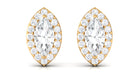 3/4 CT Classic Moissanite Stud Earrings with Halo Moissanite - ( D-VS1 ) - Color and Clarity - Rosec Jewels