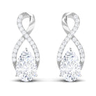 Pear Shape Moissanite Infinity Stud Earrings Moissanite - ( D-VS1 ) - Color and Clarity - Rosec Jewels