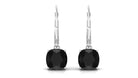 Cushion Cut Black Spinel Lever Back Earrings Black Spinel - ( AAA ) - Quality - Rosec Jewels