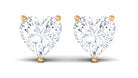 Heart Shape Moissanite Solitaire Stud Earrings Moissanite - ( D-VS1 ) - Color and Clarity - Rosec Jewels