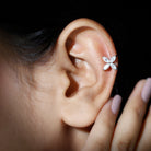 Marquise Shape Moissanite Flower Stud Earrings Moissanite - ( D-VS1 ) - Color and Clarity - Rosec Jewels