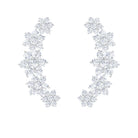 Nature Inspired Floral Diamond Crawler Earrings Diamond - ( HI-SI ) - Color and Clarity - Rosec Jewels