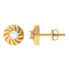 1/4 CT Real Diamond Swirl Gold Stud Earrings Diamond - ( HI-SI ) - Color and Clarity - Rosec Jewels
