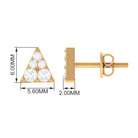 1/4 CT Natural Diamond Triangle Stud Earrings in Gold Diamond - ( HI-SI ) - Color and Clarity - Rosec Jewels