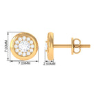 1/2 CT Simple Diamond Round Stud Earrings in Gold Diamond - ( HI-SI ) - Color and Clarity - Rosec Jewels
