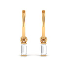 1/4 CT Baguette Cut Diamond Solitaire Hoop Drop Earrings in Gold Diamond - ( HI-SI ) - Color and Clarity - Rosec Jewels