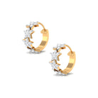 1.75 CT Round Moissanite Star Hinged Hoop Earrings Moissanite - ( D-VS1 ) - Color and Clarity - Rosec Jewels