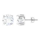 4.25 CT Round Cut Moissanite Solitaire Stud Earrings Moissanite - ( D-VS1 ) - Color and Clarity - Rosec Jewels