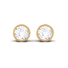 0.75 CT Bezel Set Round Cut Solitaire Moissanite Stud Earrings Moissanite - ( D-VS1 ) - Color and Clarity - Rosec Jewels