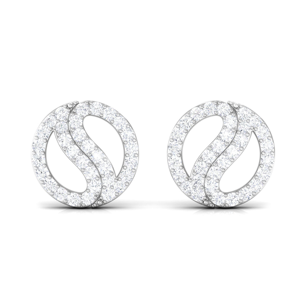 1/2 CT Classic Real Diamond Round Stud Earrings in Gold Diamond - ( HI-SI ) - Color and Clarity - Rosec Jewels