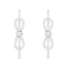 Round Moissanite Infinity Dangle Earrings Moissanite - ( D-VS1 ) - Color and Clarity - Rosec Jewels