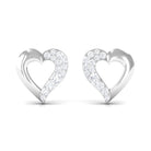 1/4 CT Moissanite Heart Shape Gold Stud Earrings Moissanite - ( D-VS1 ) - Color and Clarity - Rosec Jewels
